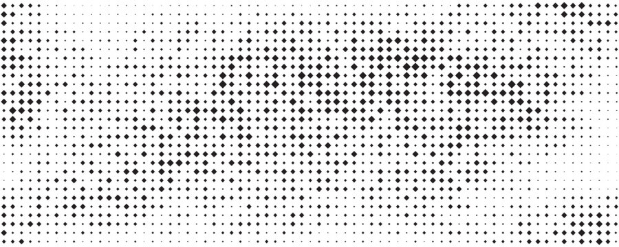 Abstract grunge grid checkered background pattern. Squared halftone vector line illustration