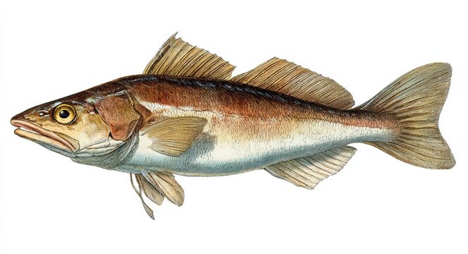 Haddock Illustration. Vintage Marine Artwork of Fishy Haddock by Edward Donovan, London 1802
