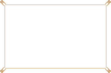 Obraz premium Elegant Gold Ornate Rectangular Border Frame with Vintage Scrollwork Corners. 1230