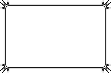 Elegant Black Ornate Rectangular Border Frame with Vintage Scrollwork Corners. 1234