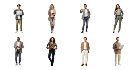 Diverse professionals posing confidently.