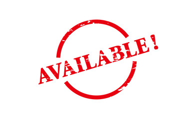 AVAILABLE! - Red Rubber Stamp With text message AVAILABLE! 
