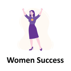 Women Success Vector Illustration Which can easily edit or modify