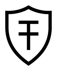Obraz premium Minimalist Heraldic Shield Crest Vector, Clean Line Art Emblem