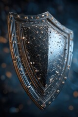 Digital shield: a high-tech shield with circuitry design symbolizing data security and protection