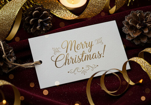 Luxurious Gift Tag Mockup