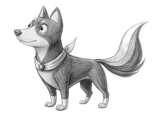 Cartoon dog with scarf isolated on transparent background, cute and playful pet friend