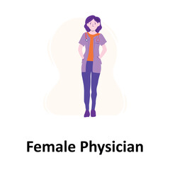 Female Physician Vector Illustration Which can easily edit or modify