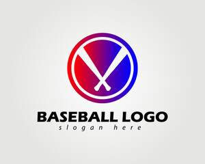 baseball logo gradient simple concept for business and company