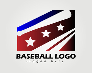 abstract baseball vector simple logo design for business company