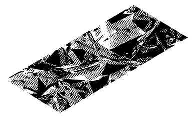 Abstract shapes interact dynamically in a composition