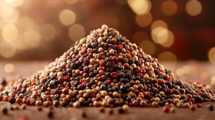 Colorful peppercorns piled high