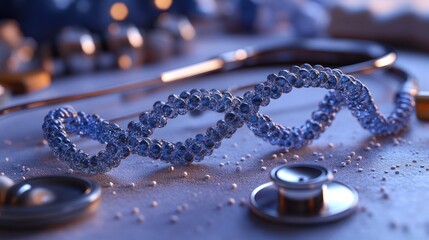 DNA helix on a medical table