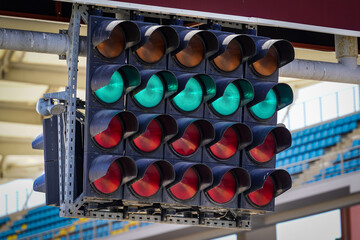 Obraz premium Start Lights in a Racing Circuit