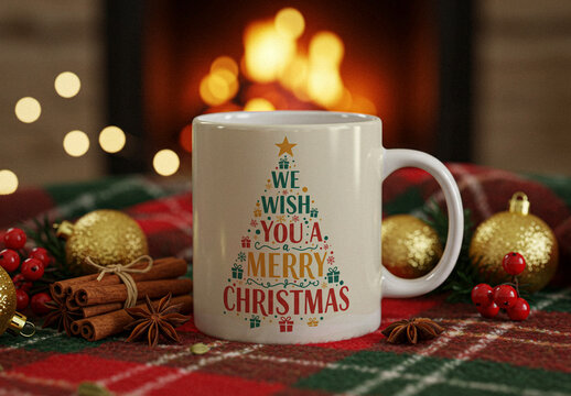 Cozy Christmas Mug Mockup