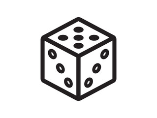 Minimal 2D Game Dice Icon Illustration