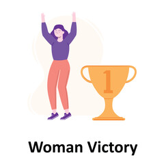 Woman Victory Vector Illustration Which can easily edit or modify