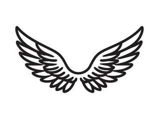 Minimal Bird Wings Symbol Flat Design