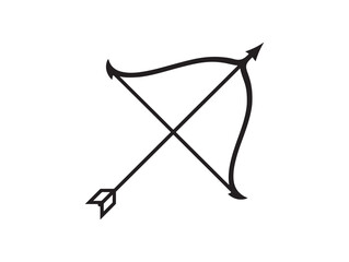 Minimal Bow Arrow Icon 2D Vector