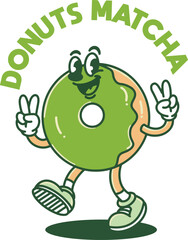 matcha mascot retro vector illustration logo	