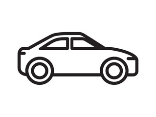 Modern Car Side Vector Line Artwork