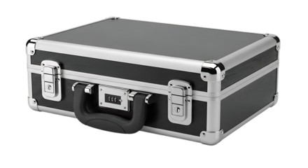 Black and Silver Briefcase with Combination Lock and Handle
