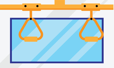 Handrails in a Bus with Window Vector art. Public transport interior design vector art