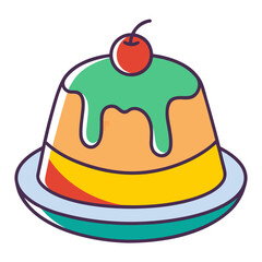 Pudding Colorful Vector Line