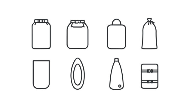simple outline stroke icon isolated on white background waterproof dry bag roll top gear bag storage sack pack liner kayak bag float bag compression bag