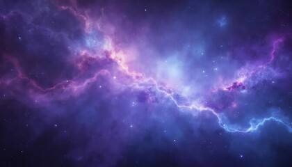 Fototapeta premium Colorful cosmic nebula with swirling purple and blue hues 