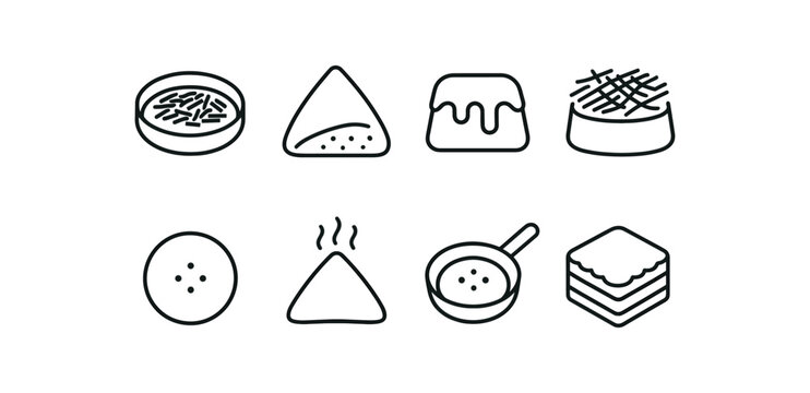 simple outline stroke icon isolated on white background arabic kunafa sweet cheese pastry syrup pastry shredded pastry round pastry hot pastry pan pastry dessert pastry