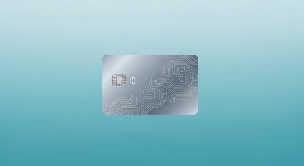 Modern contactless payment card technology with circuit board design