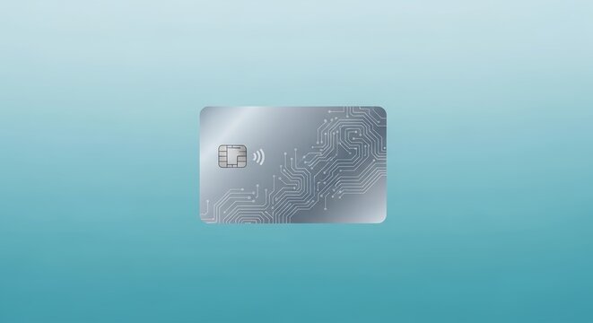 Modern contactless payment card technology with circuit board design