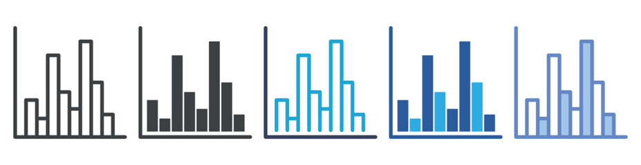 Recession icon set multiple style collection