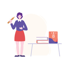 Educated Woman Vector Illustration Which can easily edit or modify