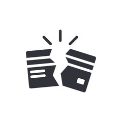 Damaged Credit Card Fragmented Finance Paying Symbol