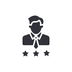Professional Businessman With Stars Symbol Flat Design