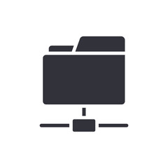 Connected Folder Icon Data Sharing Symbol Isolated Graphic