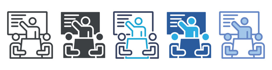 Training icon set multiple style collection