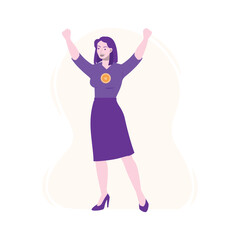 Women Success Vector Illustration Which can easily edit or modify