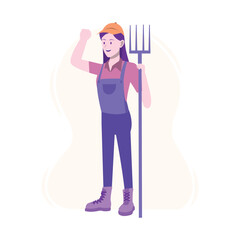 Rural Woman Vector Illustration Which can easily edit or modify