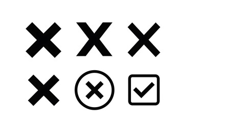 Obraz premium Cross Marks and Check Mark - A Visual Representation of Choices.