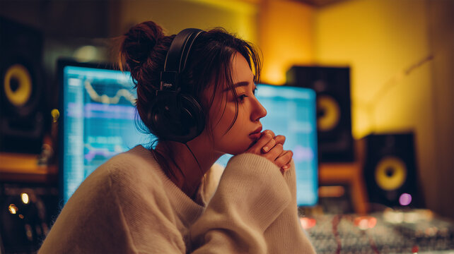 音を確かめる日本人女性シンガーの瞬間