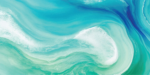 Fototapeta premium Abstract fluid art with swirling turquoise and white creating a dynamic and calming effect suitable for backgrounds and artistic projects