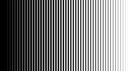 Abstract line pattern with stripe gradation fading from thick to thin. Soft background highlights gradient balance and halftone rhythm. Minimal patern texture for elegant geometric wallpaper design.