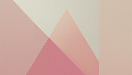 Displaying abstract pastel triangles overlapping on pale backdrop, with minimalistic composition