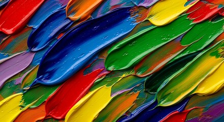 Colorful paint strokes abstract macro texture