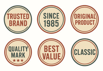 Quality seal set with trusted brand, original product, best value, and classic design