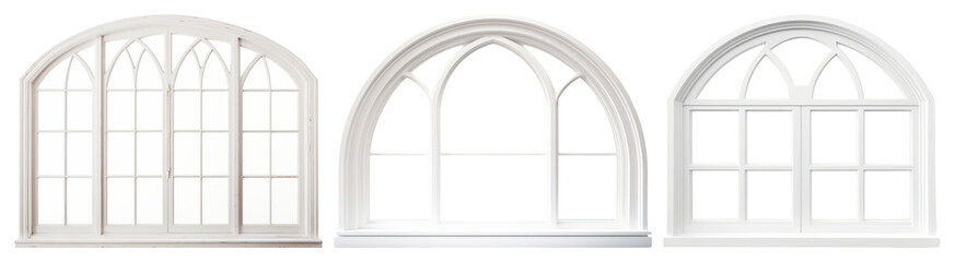 PNG Elegant arched window designs, element set on transparent background