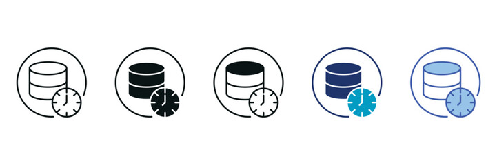 Real Time Data Icon Set Consisting of Multiple Styles Vector Illustration